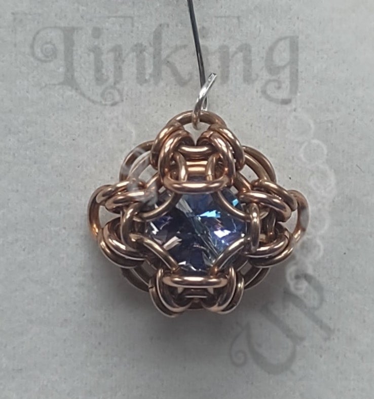 Copper Chainmail Persephone Square Knot Pendant Adjustable